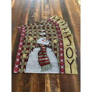 Set Of 8 Christmas Joy Snowman Placemats
